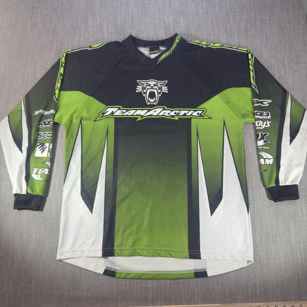 Arcticwear Jersey Mens XL Green Black Long Sleeve Team Arctic Racing Graphic